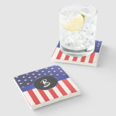 米国国旗のモノグラム ストーンコースター (横)