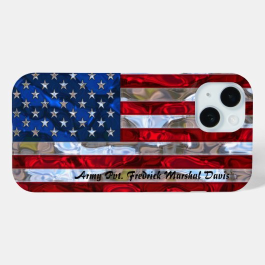 米国国旗のモノグラム Case-Mate iPhoneケース (裏面 (横))