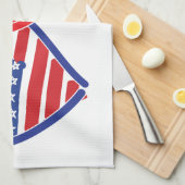 米国国旗のユニオンジャック国旗のハート キッチンタオル (四つ折り)