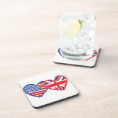 米国国旗のユニオンジャック国旗のハート コースター (右側)