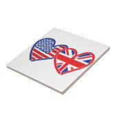 米国国旗のユニオンジャック国旗のハート タイル (側面)