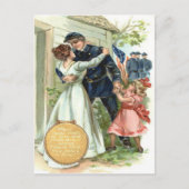 米国国旗のユニオン内戦の兵士ホーム ポストカード (正面)