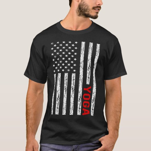 米国国旗のヨガ Tシャツ (正面)