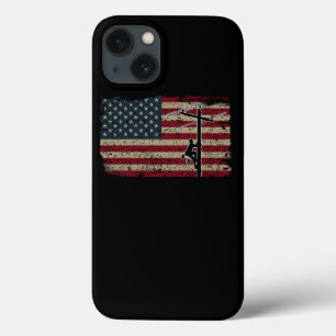 米国国旗のラインマン愛国電気技師ギフト iPhone 13ケース