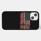 米国国旗のラインマン愛国電気技師ギフト iPhoneケース (裏面横)
