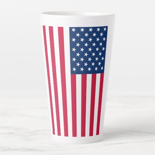 米国国旗のラテマグカップ カフェラテマグ (正面)