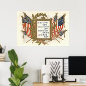 米国国旗のリースメモリアルデー ポスター (ホームオフィス)