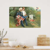 米国国旗のリース墓地トンボストーンフラワー ポスター (キッチン)