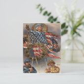 米国国旗のリース軍隊メモリアルデー ポストカード (スタンド正面)