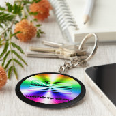 米国国旗のレインボーシールド – 衣服に値 キーホルダー (側面)