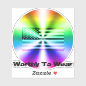 米国国旗のレインボーシールド – 衣服に値 シール (シート)