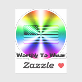 米国国旗のレインボーシールド – 衣服に値 シール