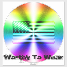 米国国旗のレインボーシールド – 衣服に値 シール