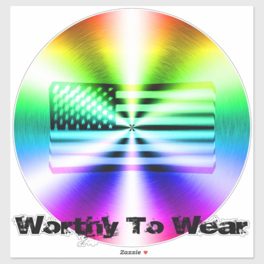 米国国旗のレインボーシールド – 衣服に値 シール (シート)