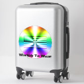 米国国旗のレインボーシールド – 衣服に値 シール (スーツケース)