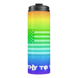 米国国旗のレインボーシールド – 衣服に値 タンブラー