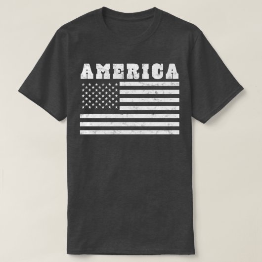 米国国旗のレトロヴィンテージ 動揺して Tシャツ (デザイン正面)