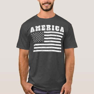 米国国旗のレトロヴィンテージ 動揺して Tシャツ
