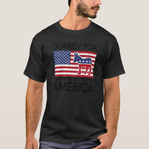 米国国旗のロバ痘アメリカを破壊する病気 Tシャツ