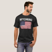 米国国旗のワイオミング Tシャツ (正面フル)