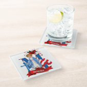 米国国旗のヴァージンメアリー宗教バラ ガラスコースター (アングル)