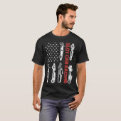 米国国旗のヴィンテージスロットカーレース Tシャツ (正面フル)