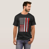 米国国旗のヴィンテージ野球F Tシャツ (正面フル)