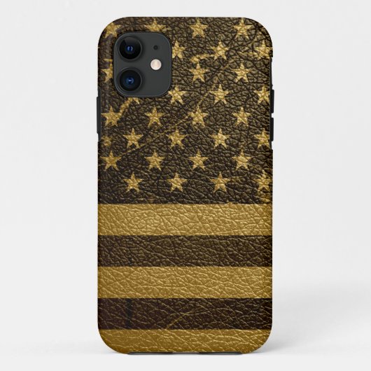 米国国旗のヴィンテージ革#3 Case-Mate iPhoneケース (裏面)