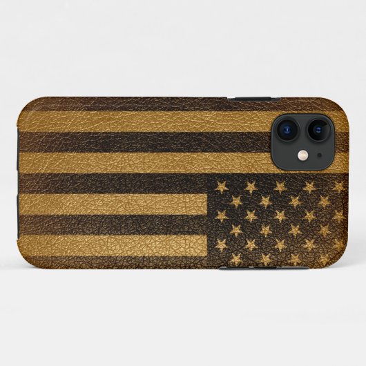 米国国旗のヴィンテージ革#6 Case-Mate iPhoneケース (裏面(横))