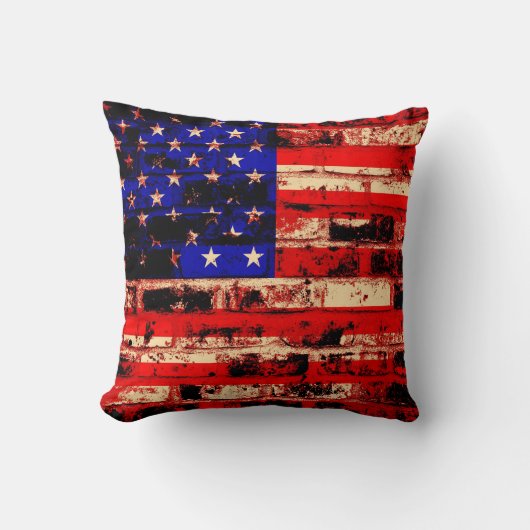 米国国旗のヴィンテージ3 クッション (正面)