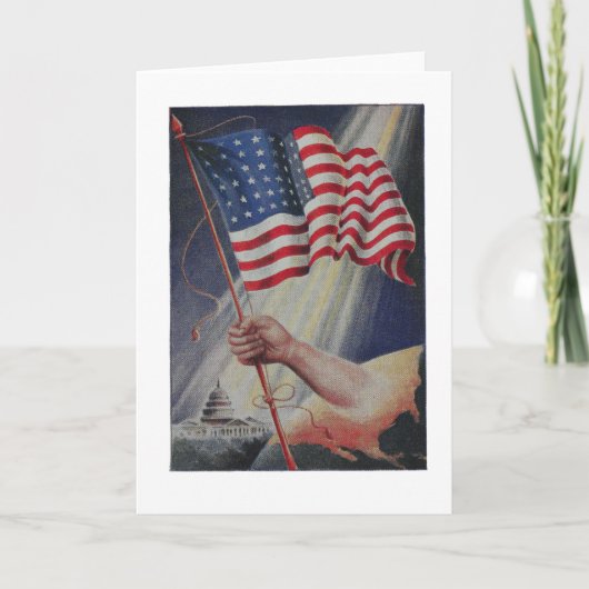 米国国旗のヴィンテージ シーズンカード (正面)