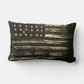 米国国旗のヴィンテージ ランバークッション (裏面)
