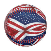 米国国旗の万華鏡のように千変万化するパターン抽象芸術1 野球ボール (正面左)