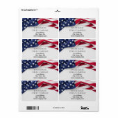米国国旗の会社名 ラベル (フルシート)