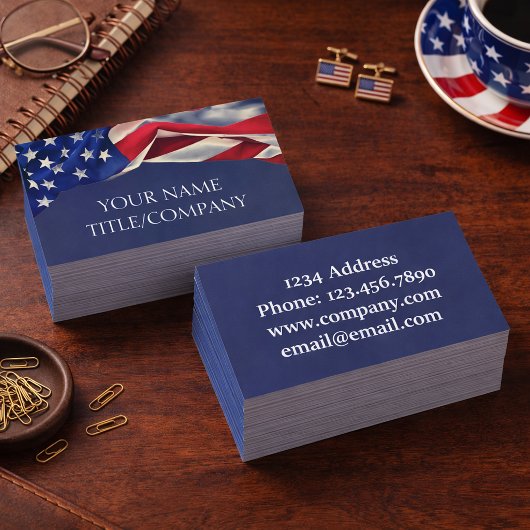 米国国旗の会社名 名刺