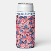 米国国旗の個人名と文字（高） スリム缶クーラー (Seltzer裏面)