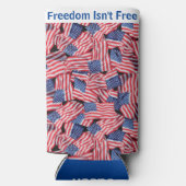 米国国旗の個人名と文字（高） スリム缶クーラー (裏面)