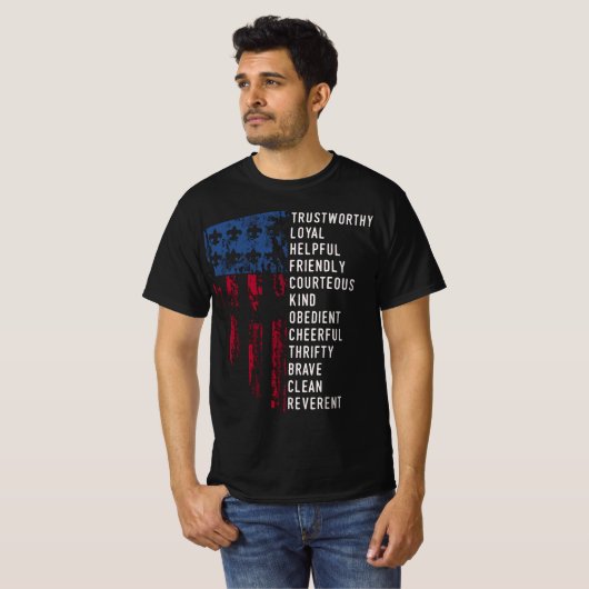 米国国旗の偵察法 Tシャツ (正面フル)