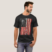 米国国旗の先住民アメリカンヘアドレインディアン血 Tシャツ (正面フル)