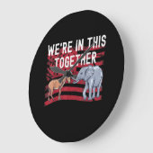 米国国旗の共和党象の民主党議員ロバ ラージ壁時計 (傾斜)