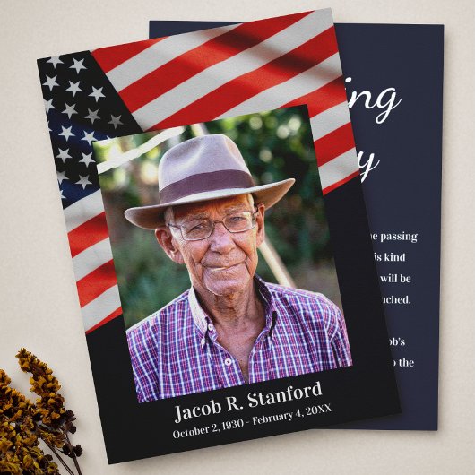 米国国旗の写真が発表を遠くに通過 招待状