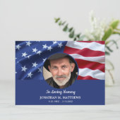 米国国旗の写真愛国記念葬儀 サンキューカード (スタンド正面)