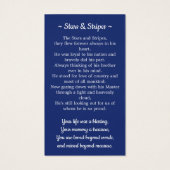 米国国旗の写真軍隊葬儀祈りの言葉カード (裏面)