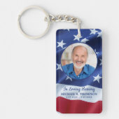 米国国旗の写真軍隊葬儀祈りの言葉カード キーホルダー (正面)