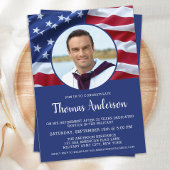 米国国旗の写真軍隊退職 招待状