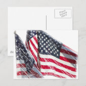 米国国旗の切り出し ポストカード (正面/裏面)