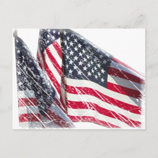 米国国旗の切り出し ポストカード (正面)