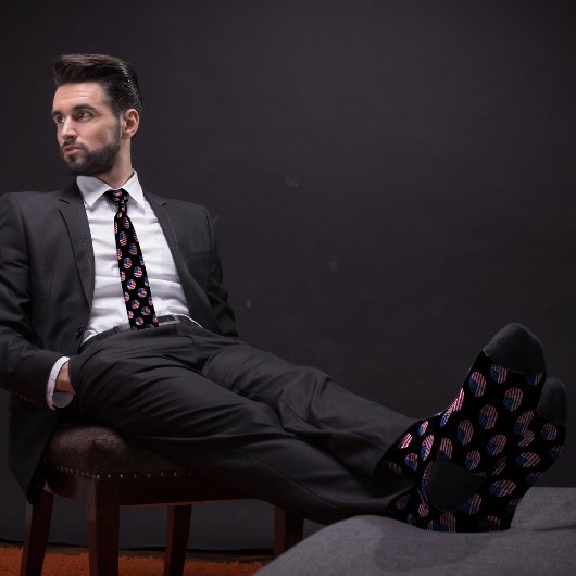 米国国旗の動揺して円のパターン ネクタイ