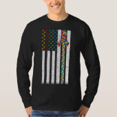米国国旗の動揺して自閉症意識が活発 Tシャツ (正面)