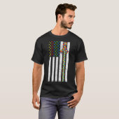 米国国旗の動揺して自閉症意識が活発 Tシャツ (正面フル)